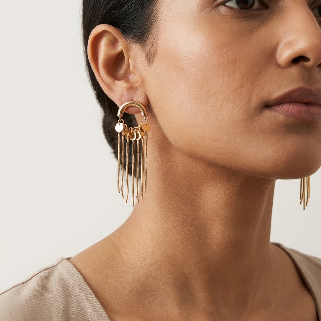 korean golden earrings