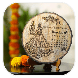 Buy Engraved Wooden Plaque For North Indian Couples Customized Wedding Gift Online On